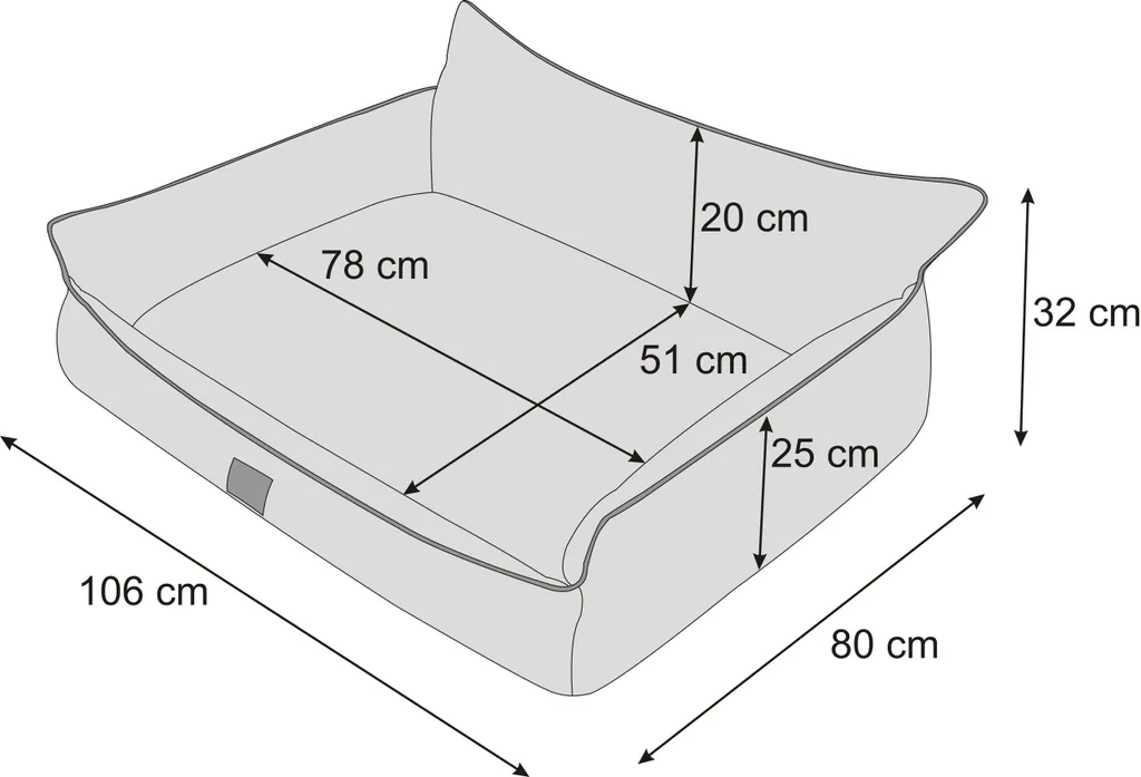 Letto Ortopedico Cani XXL JOKER 106x80 Grigio Chiaro | Divano Velluto - 7