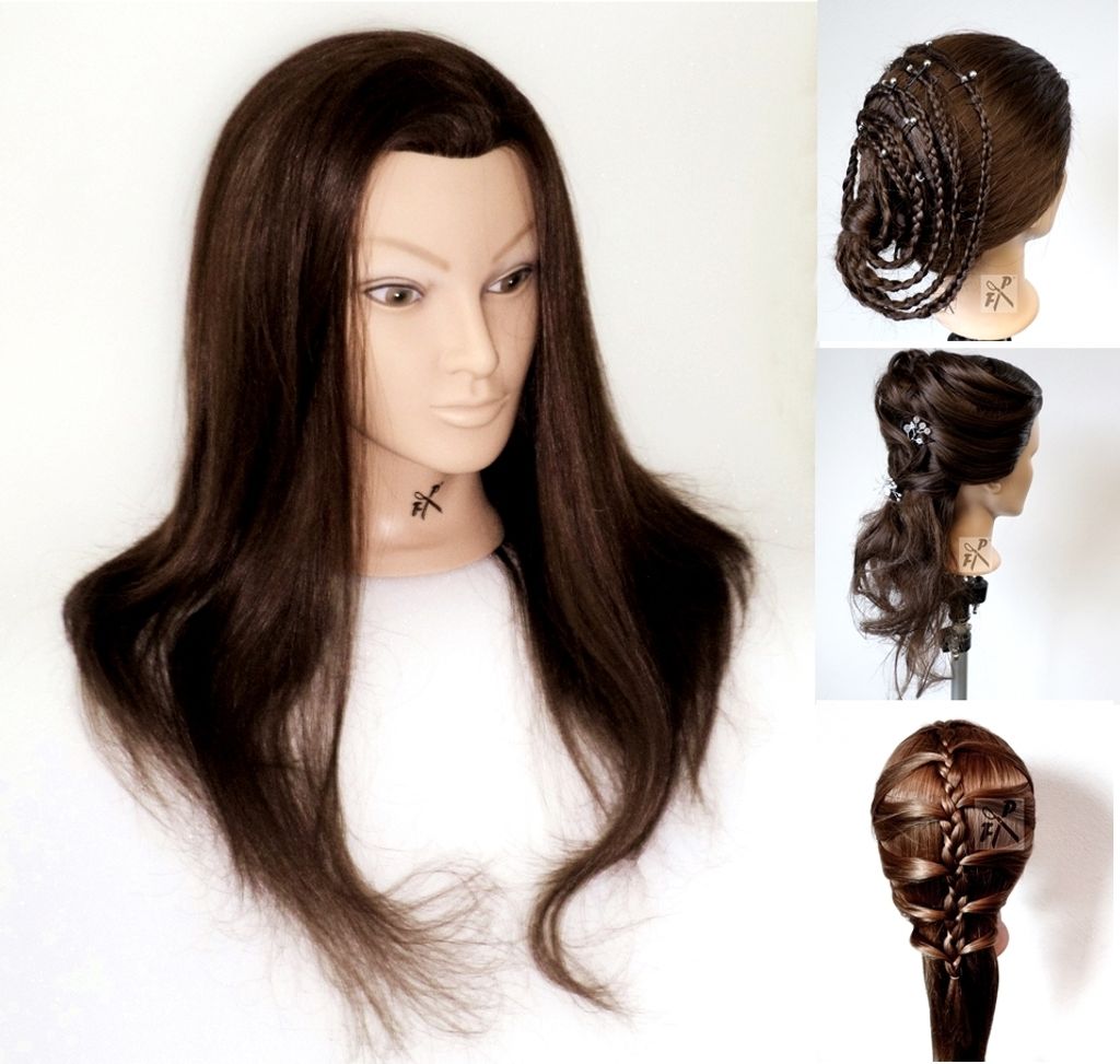 FP Übungskopf Frisierkopf "Paula" 100% Proteinhaar - ca. 55-60 cm braun (Deutscher Fachhändler!)