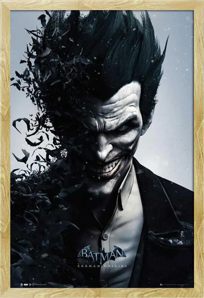 Décoration Murale Batman Arkham Origins Joker avec Cadre Shinsuke Hêtre