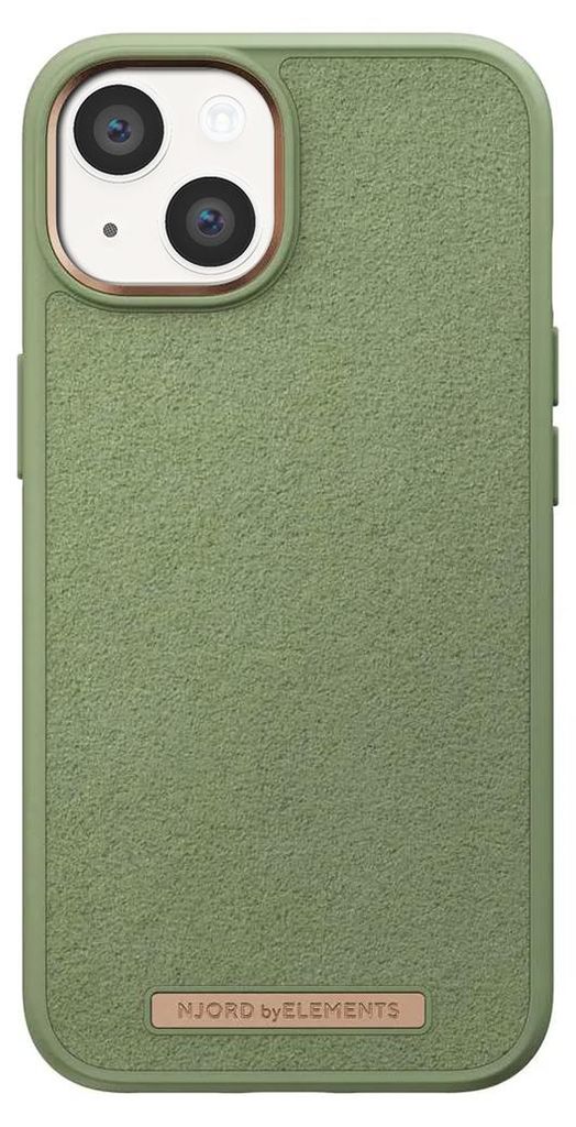 Njord byELEMENTS Suede Comfort+ Case - iPhone 14 Plus - Olive, Cover, Apple, iPhone 14 Plus, 17 cm (6.7"), Olive