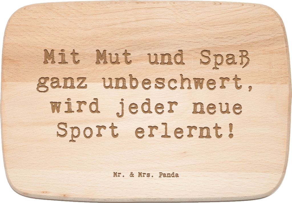 Mr. & Mrs. Panda Frühstücksbrettchen Spruch Neue Sportart versuchen - Transparent - Geschenk, Frühstücksbrett, Trost, Stärke, Zuversicht, Holz...
