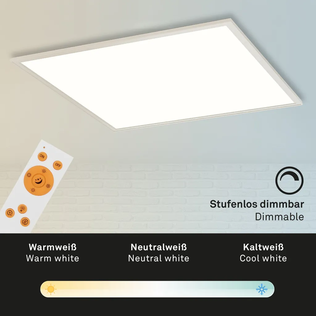 Panneau LED 3800 lm Intensité Variable CCT PIATTO avec Télécommande - 9