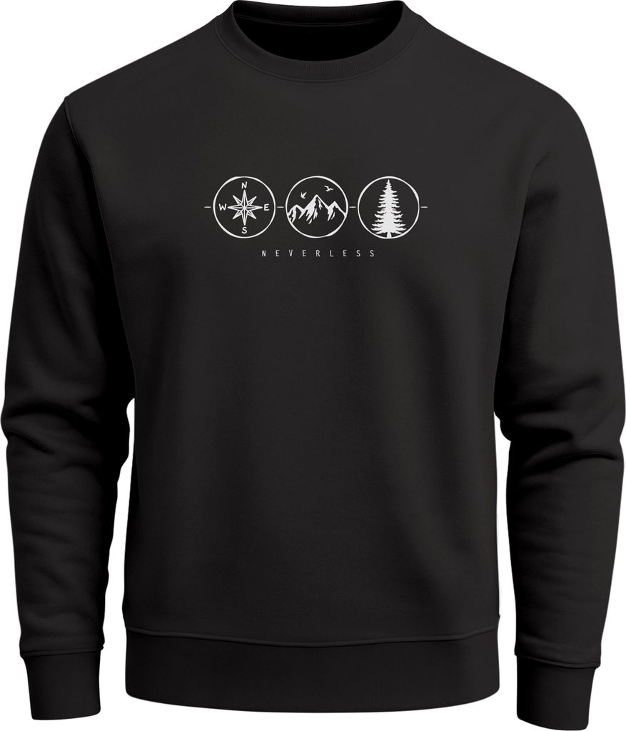Sweatshirt Herren Frontprint Nature Spirit | Icons See – Mountains – Forest | Pullover mit Print Fashion Streetwear Neverless