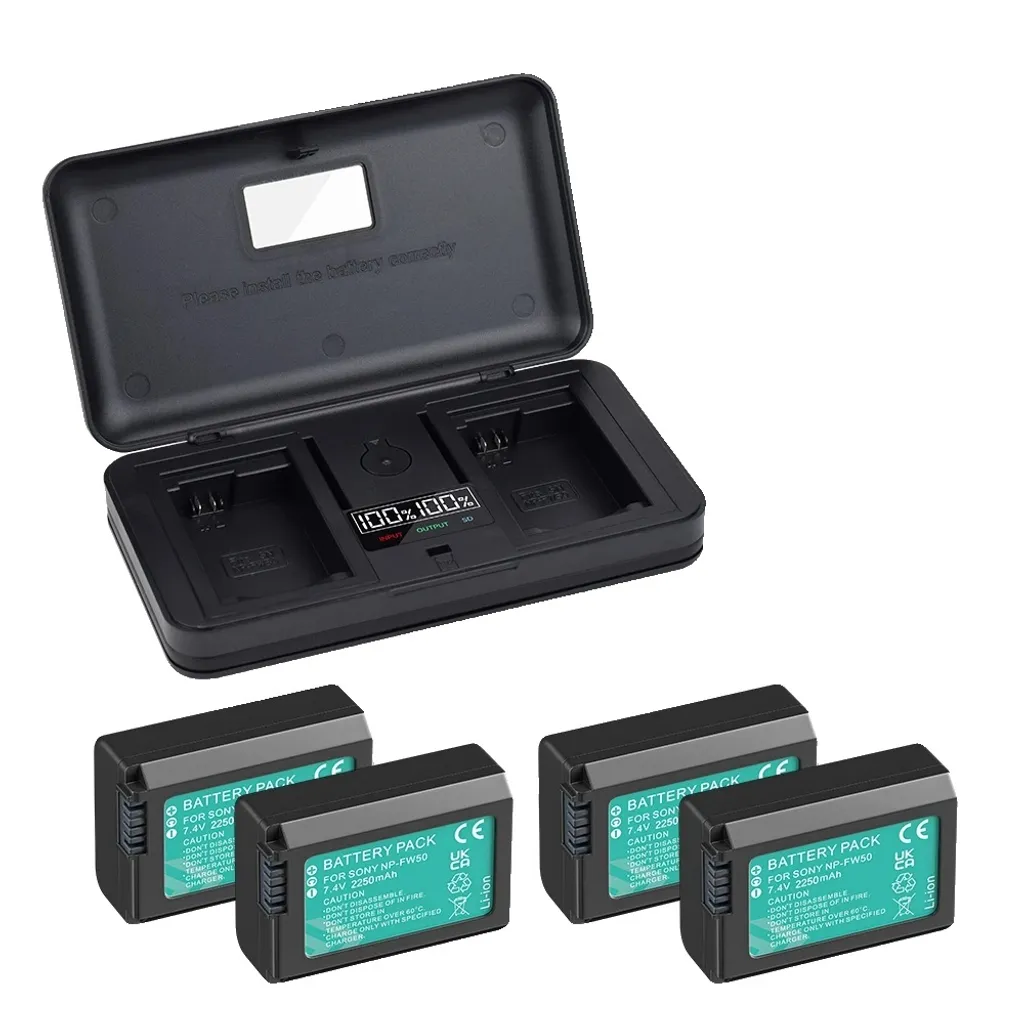 Batterie NP-FW50 Kit Voyage avec Chargeur USB pour Vlogging et Shooting