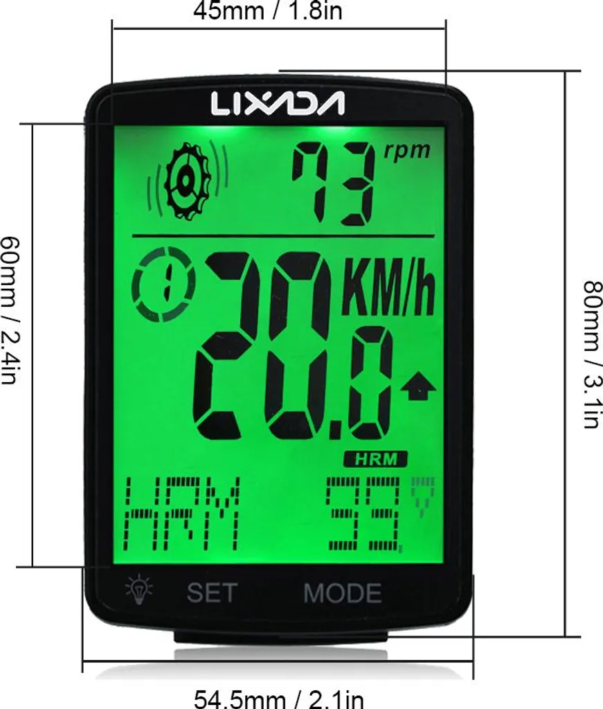 Compteur de Vitesse VTT Sans Fil Multifonction avec Chronomètre LCD