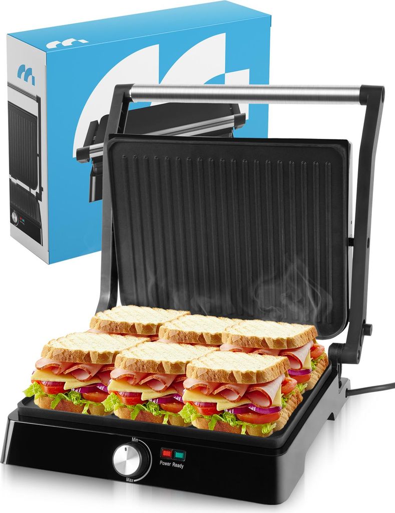 Elektrogrill Sandwichmaker Panini MalTec SM3000W Silber Produktbild 