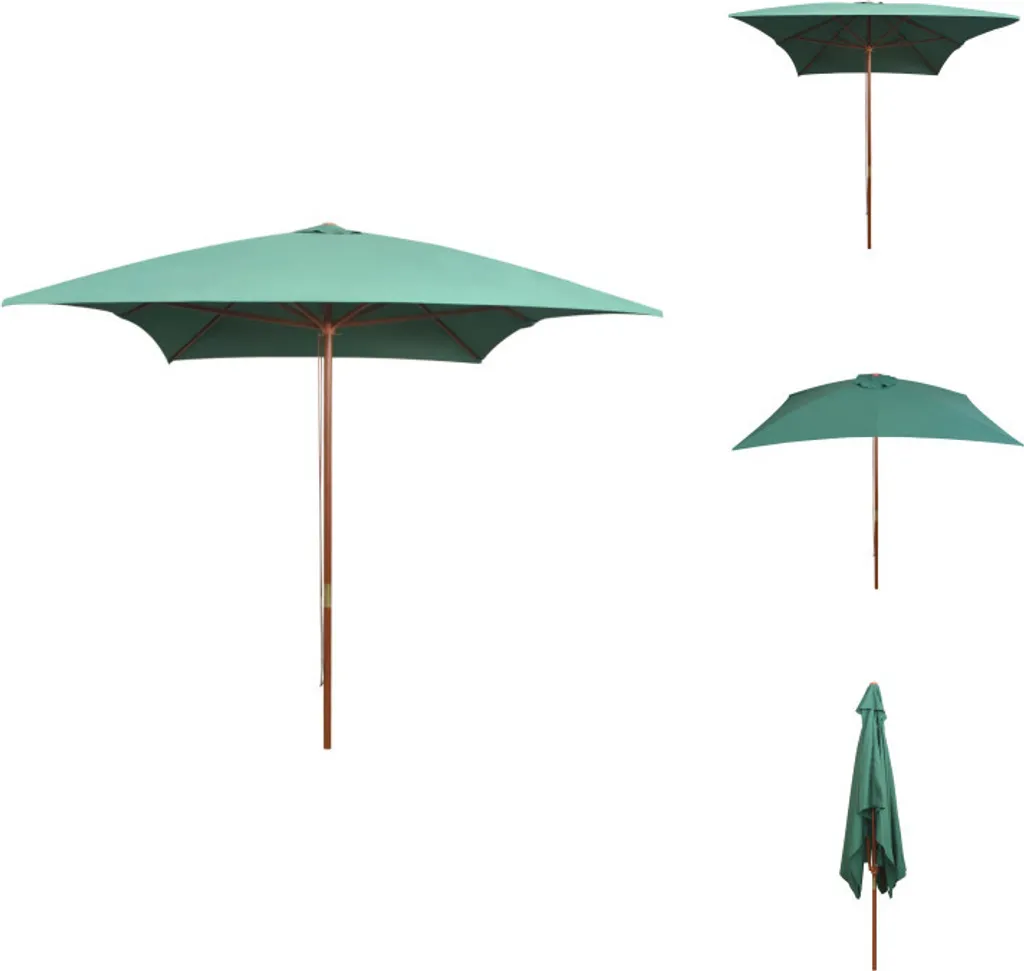 vidaXL Ombrellone 2x3m Legno Verde: Vivi l'Estate nel Tuo Patio