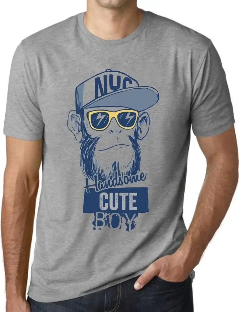 Herren Grafik T-Shirt Hübscher Junge süß – Handsome Boy Cute – Öko-Verantwortlich Vintage Jahrgang Kurzarm Lustige Druck Geburtstag Geschen...