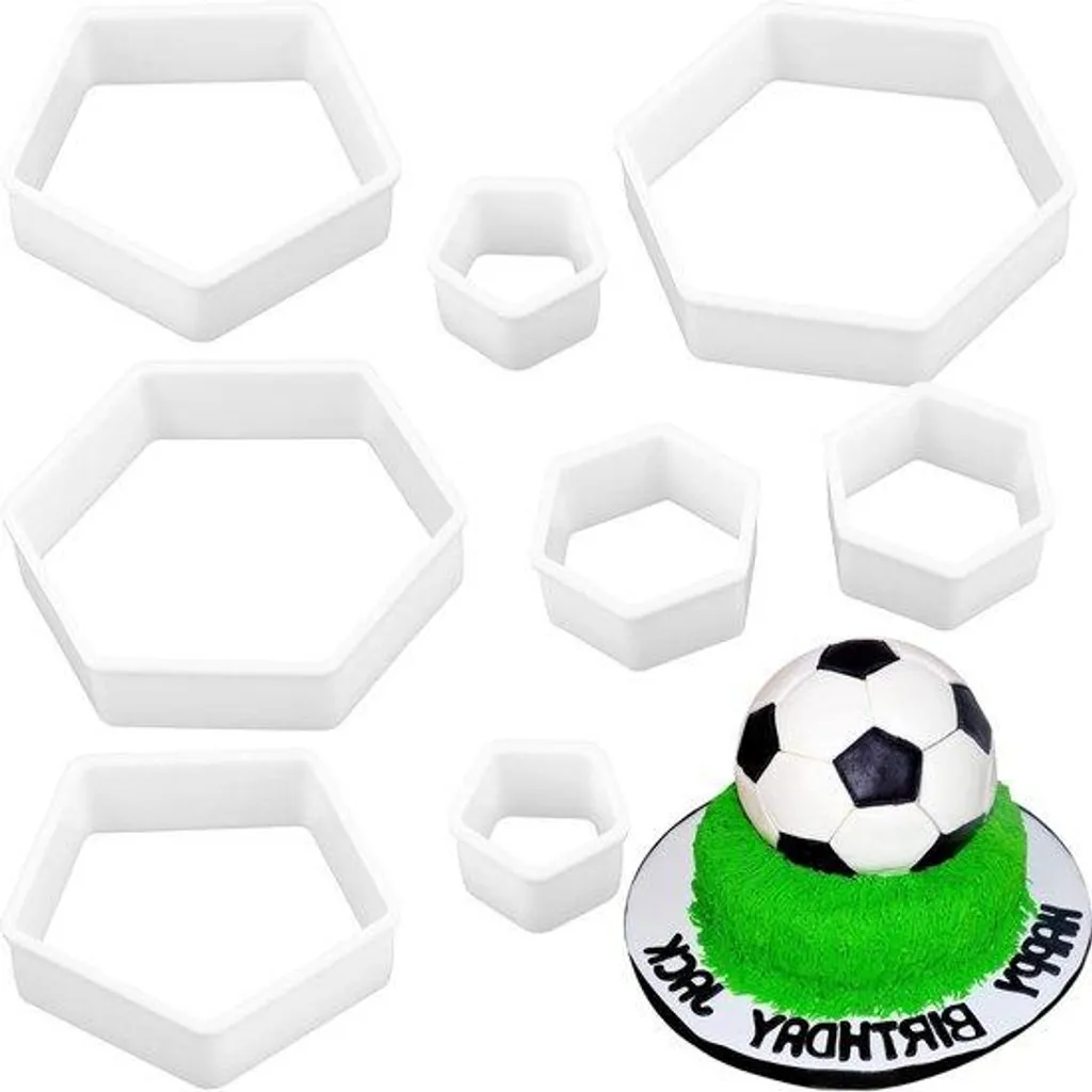 Lot de 4 découpoirs ballon de football pour décoration de gâteau DIY