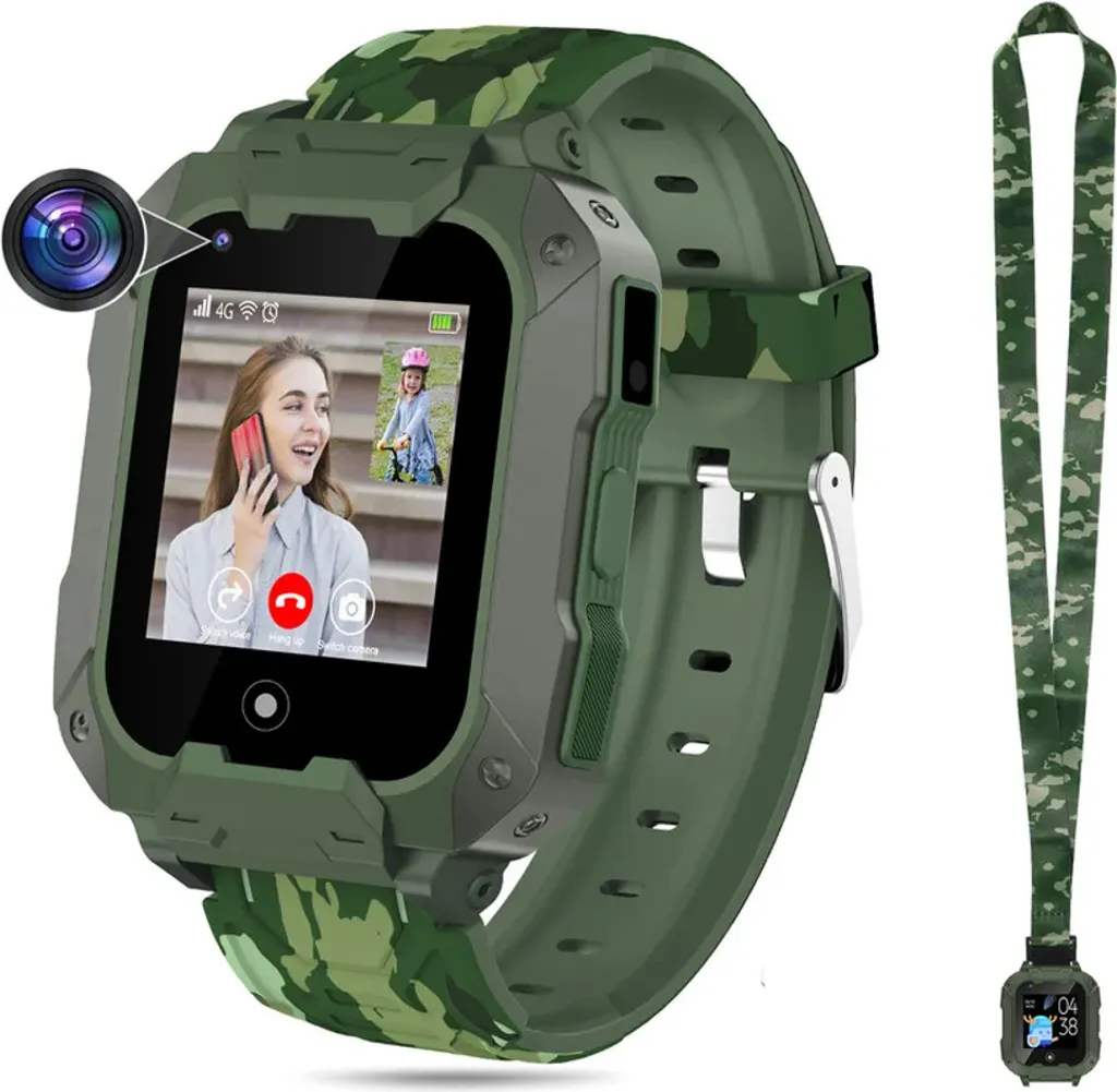 Montre connectée enfant GPS T28 balise géolocalisation étanche verte