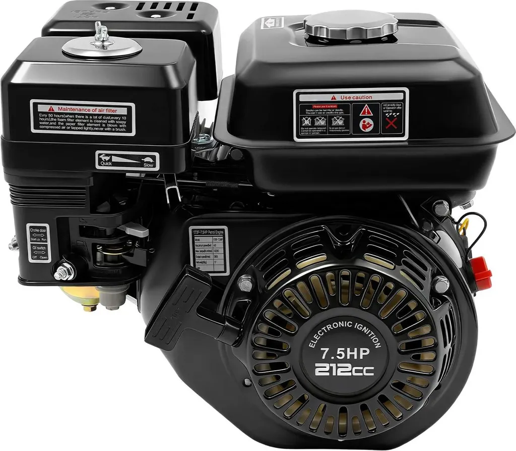 Moteur essence pour pompe à eau et vibreur béton GX210 7,5 CV noir