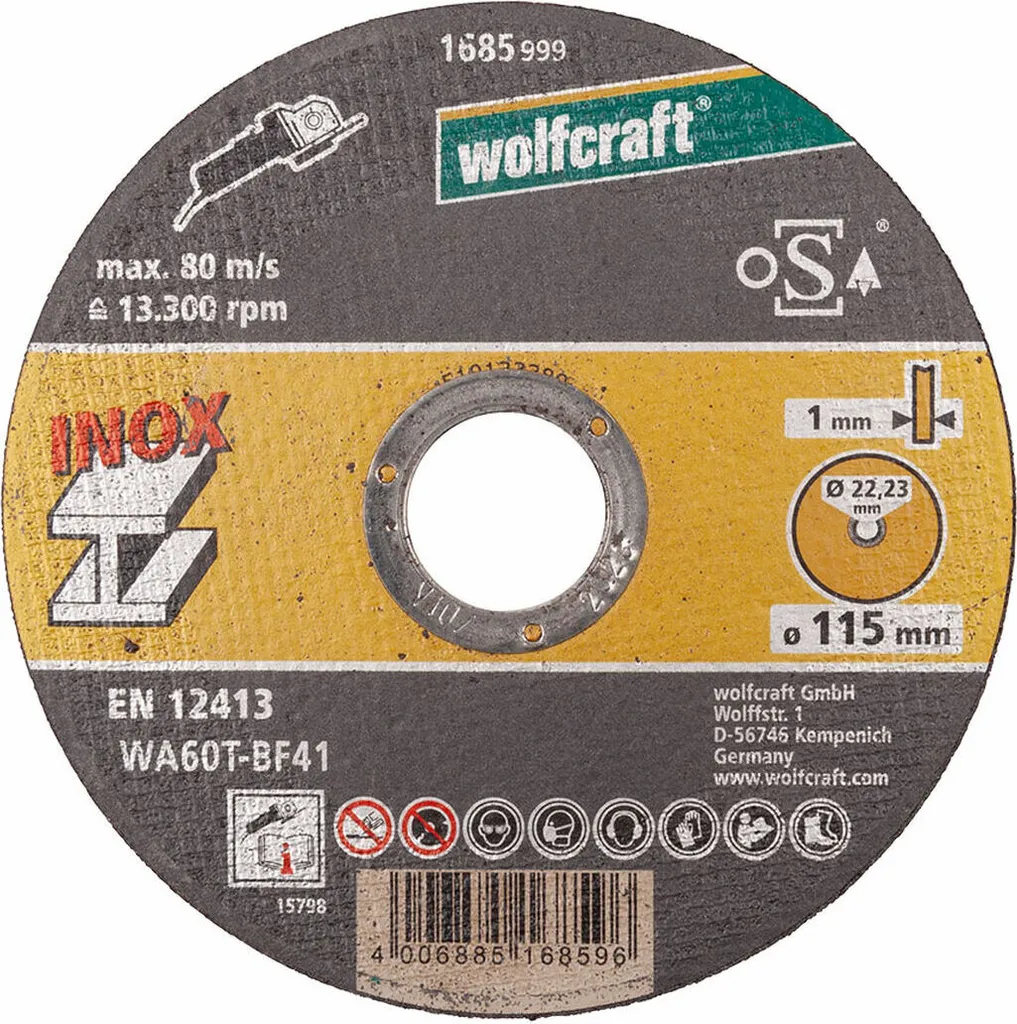 Kit 10 Dischi Taglio Metallo Wolfcraft 8462000 Ø 115 mm Professionale