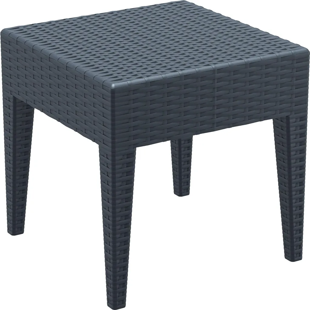 Table de salon CLP Miami en plastique anthracite de 45 x 45 cm