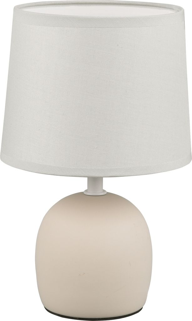 Tischlampe - H 26 cm - Beige - Keramik - Stoffschirm Produktbild 