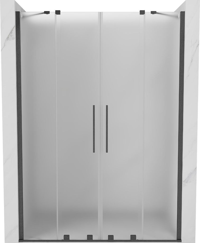 Mexen Velar Duo Schiebetür Duschwand 160 cm, Frost, gebürstetes Gun Gray - 871-160-000-32-66
