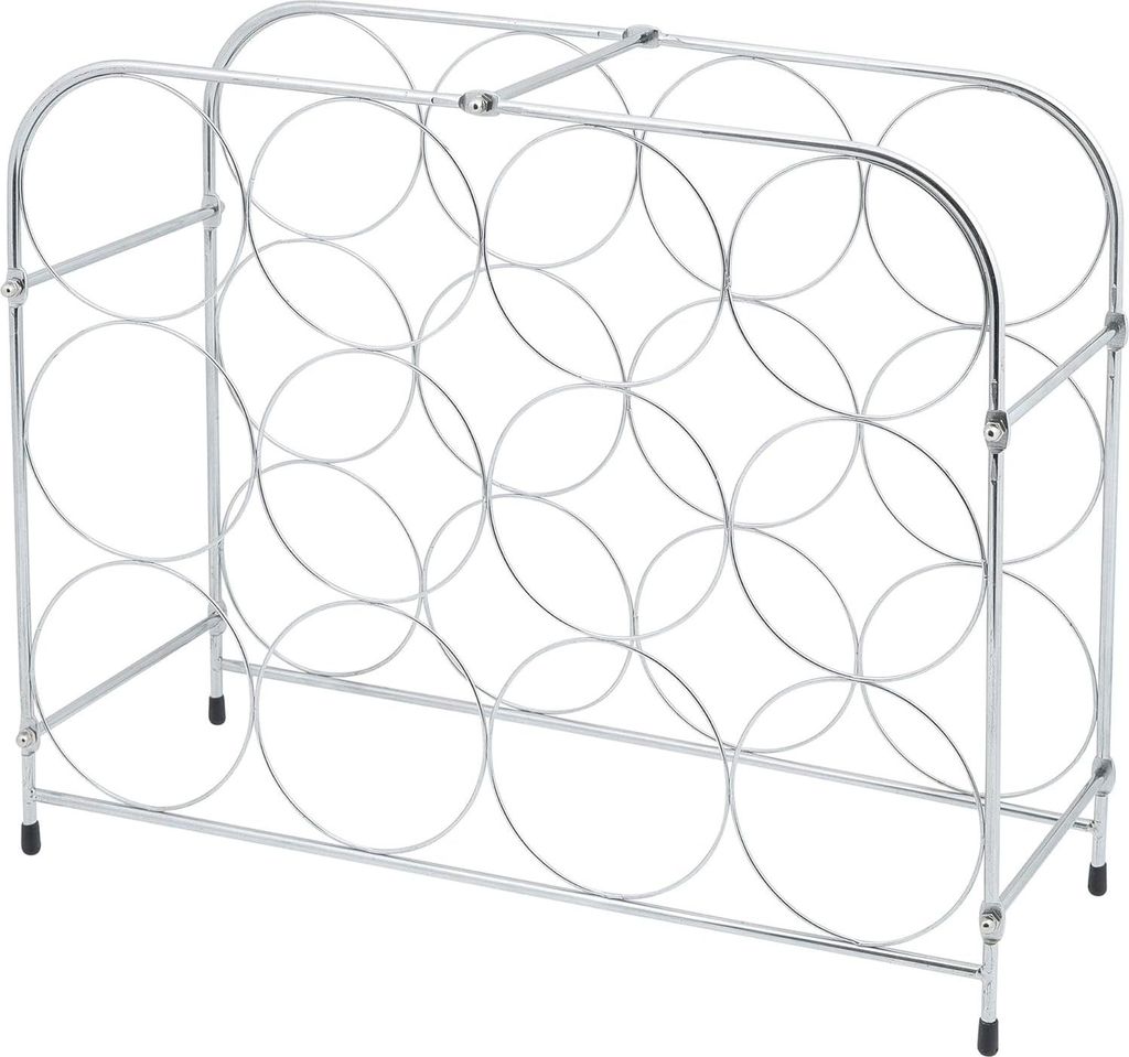 Elegantes Weinregal - praktisch und modern - 1 Stück - Silber - Metall - 41 x 34 x 17 cm