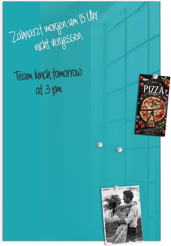 Magnettafel 40x60cm Pinnwand Whiteboard beschreibbar - Türkiser Hintergrund II