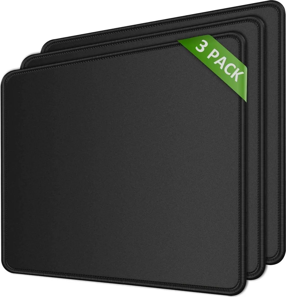 Fini les Glissements : Tapis de Souris Antidérapant Pack de 3 Noir KTRIO