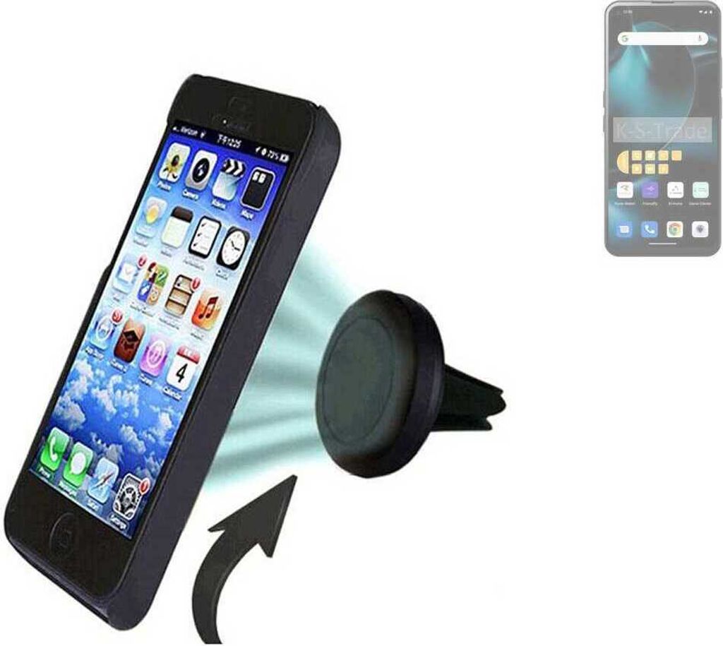 K-S-Trade Kompatibel mit Unihertz Start24 Auto Handy Halterung KFZ Halter Lüftungsgitterhalterung Air Vent mount Smartphone Halter