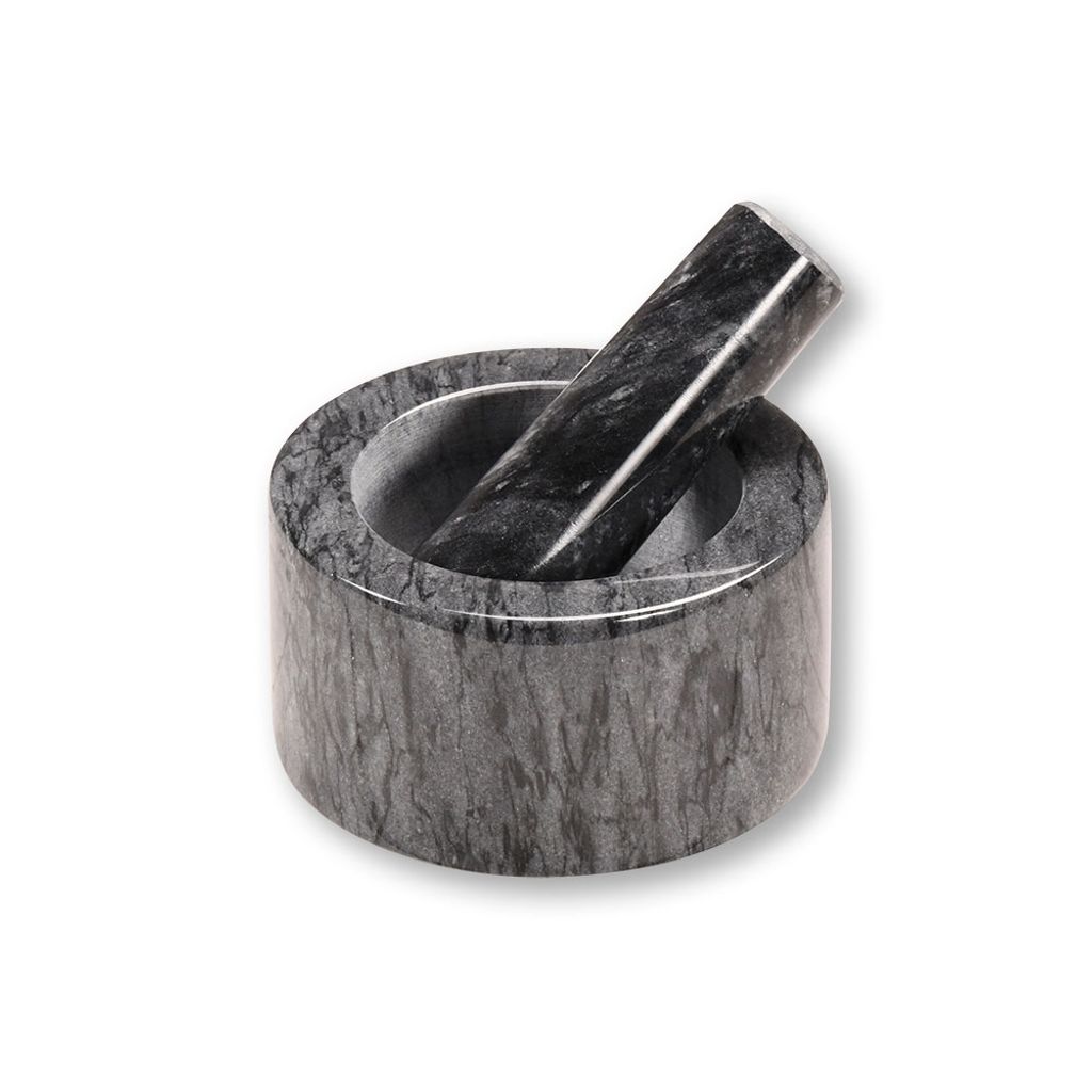 KESPER Mörser mit Schlegel aus grauem Marmor, Ø 13 cm, Höhe 8 cm – robust & elegant für Gewürze & Kräuter – 71504