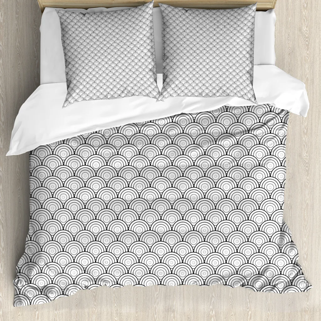 Set Copripiumino Geometrico ABAKUHAUS 155x220 cm No Stiro Bianco