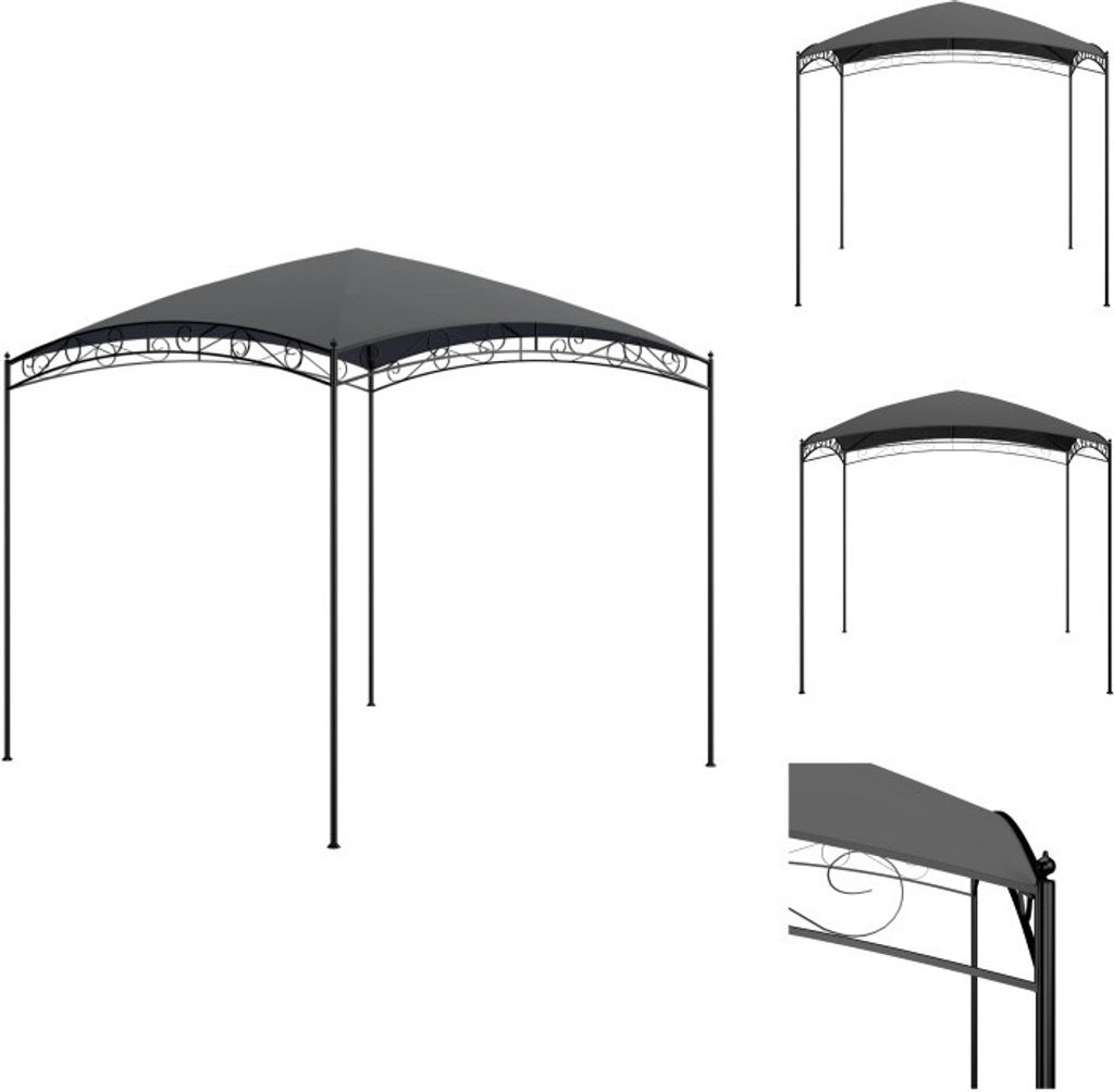 vidaXL Pavillon 3x3x2,65 m Anthrazit 180 g/m² - Pavillons & Partyzelte