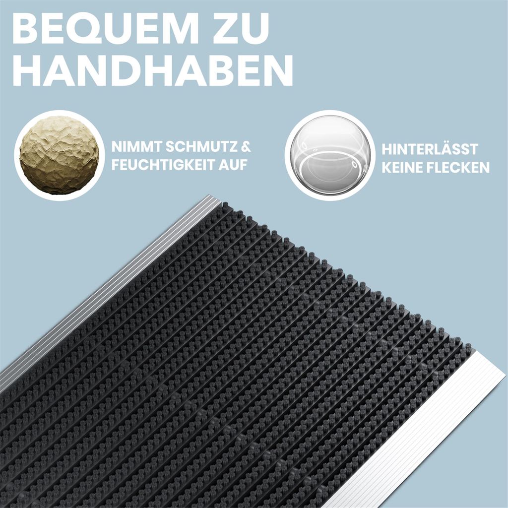 Fußmatte außen alu mit Bürsten schwarz, Kaufland.de