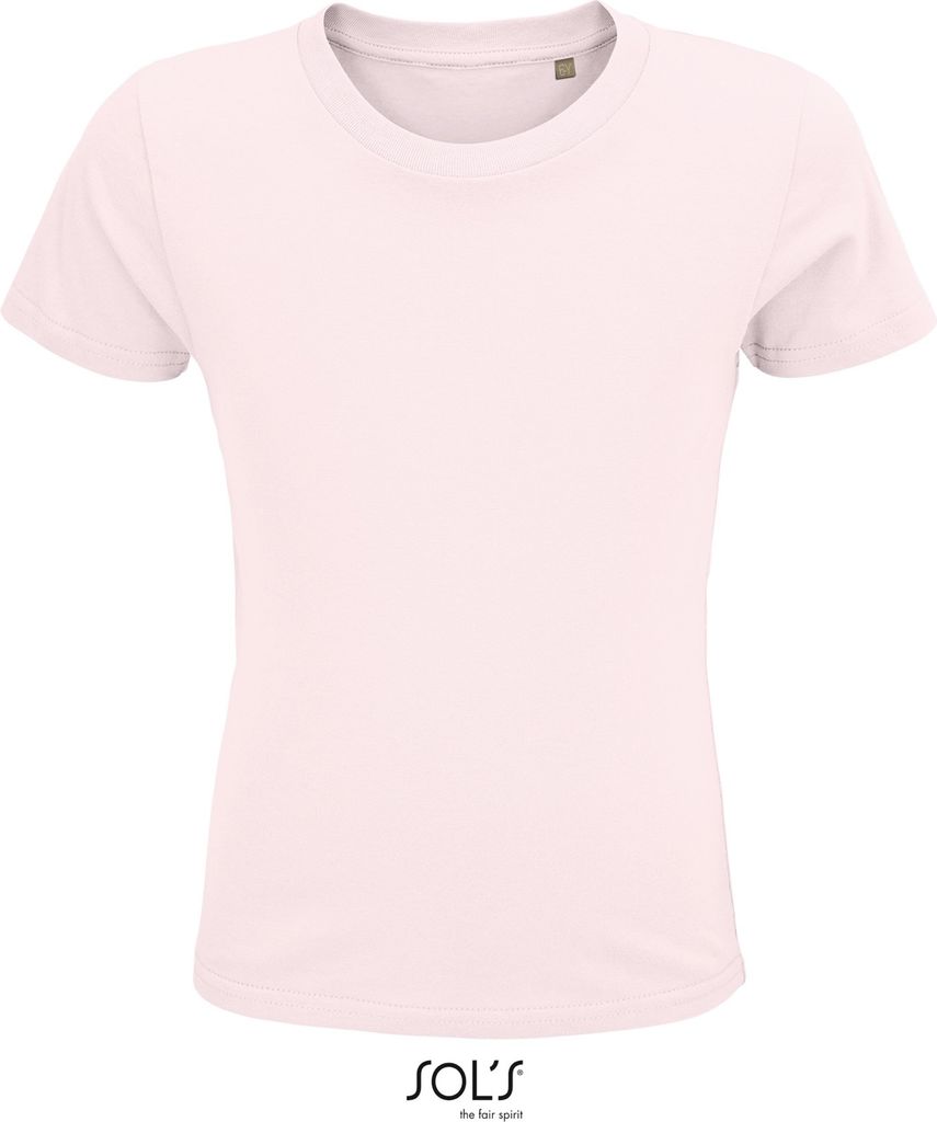 SOL'S Kinder T-Shirt Kids Basic Sommer Kurzarm Rundhals Shirt, Größe:6A, Farbe:Pale Pink