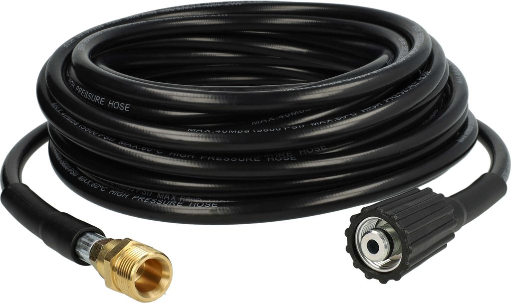 vhbw 15 m Verlängerungsschlauch kompatibel mit Kärcher K5, K 5.68 MD, K 490 M plus Hochdruckreiniger mit M22 x 1,5 Gewindeanschluss Schwarz