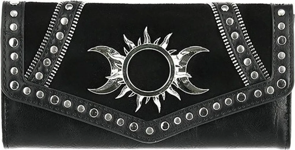 Grand Portefeuille Gothique pour Femme Restyle Triple Goddess Noir Chic