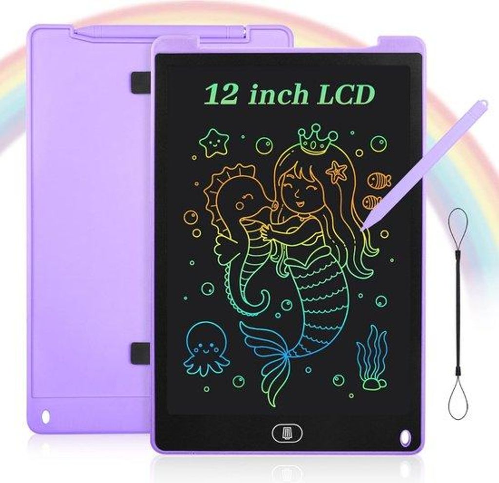 Kinderzeichentafel 12 Zoll - Farbenprächtiger Mal- und Schreib-Tablet für Kinder und Erwachsene - Bildungsförderndes Spielzeug für den Alltag, ...
