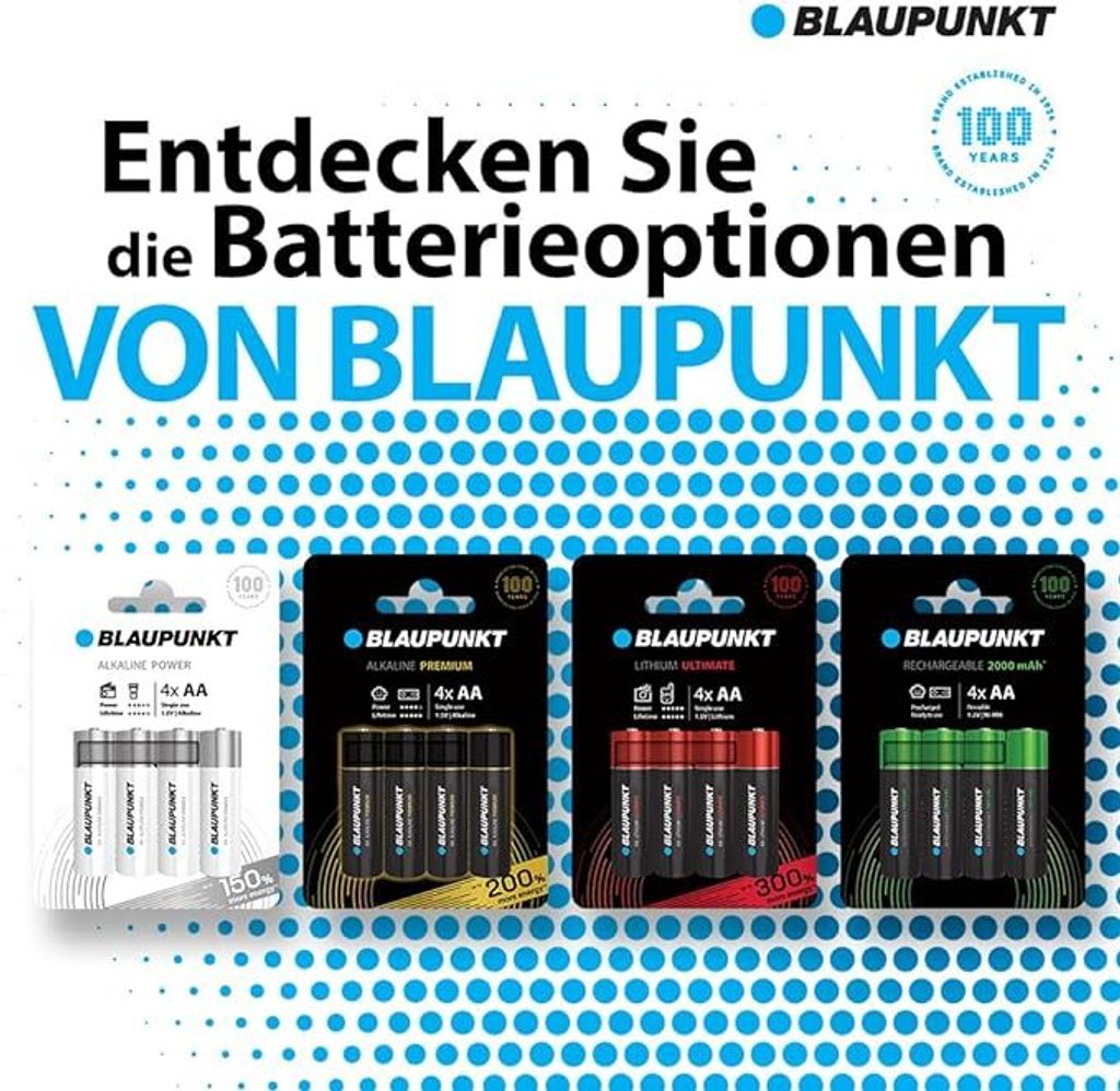 AA Alkalibatterien 4er-Pack – 1,5V, Für Fernbedienungen, Kameras, Radios & Mehr