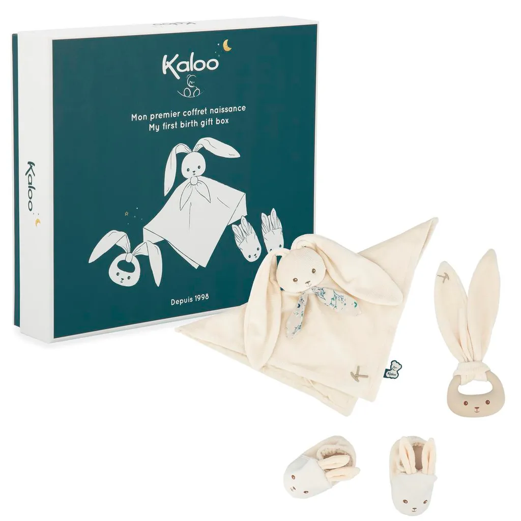 Kit naissance Lapinoo crème Kaloo avec doudou aux longues oreilles souples