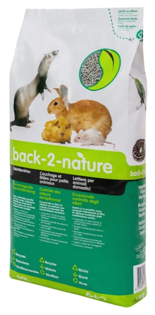 Back-2-Nature 30L: La Vera Lettiera in Pellet di Carta per Piccoli Animali