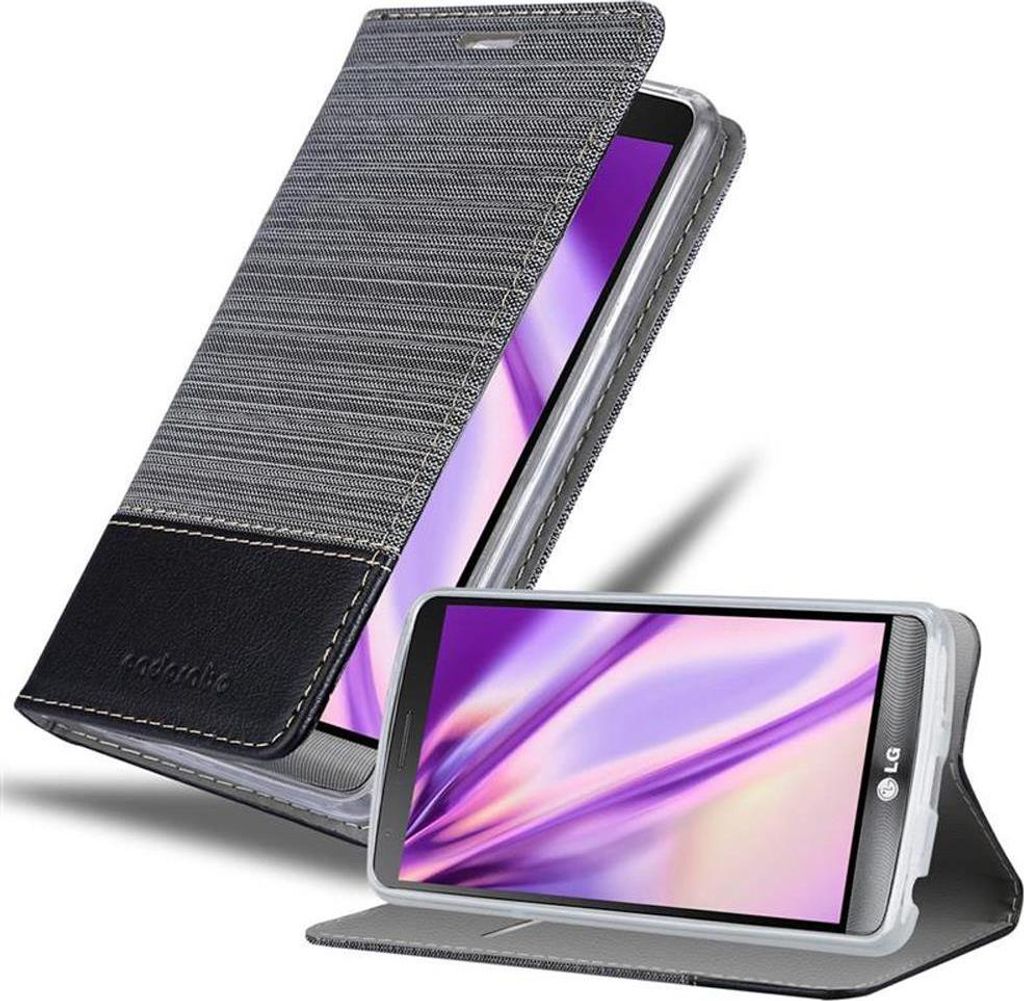 Cadorabo Hülle für LG G3 Schutzhülle in Grau Handy Hülle Etui Book Case Cover