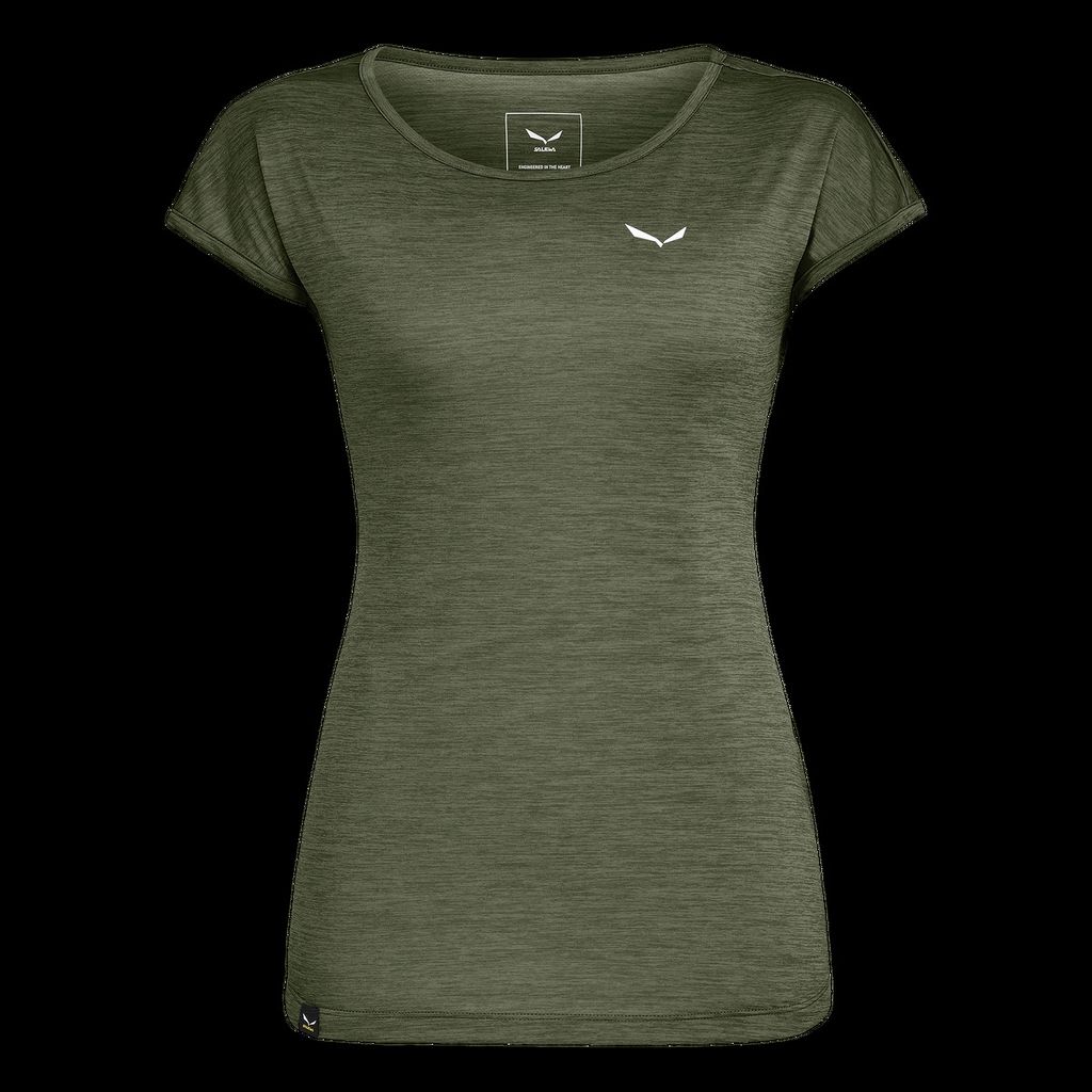 Salewa - Puez Melange Tee (T-Shirt Damen) , Farbe:5286 dark olive melange, Größe:IT 44/ DE 38