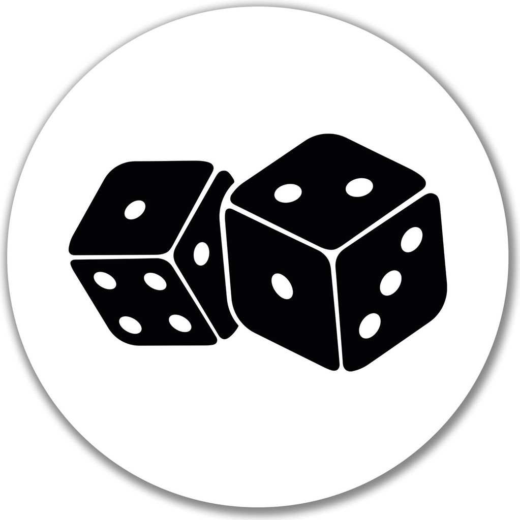 Huuraa Aufkleber Würfel Dice 10cm rund Sticker Geschenkidee