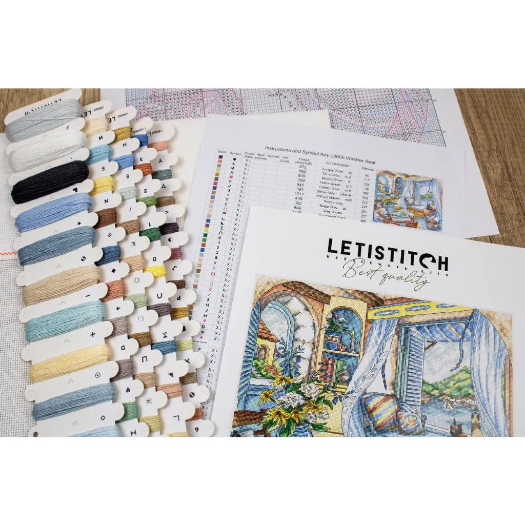 Kit Point de Croix Letistitch Window Seat Broderie Comptée 33x29 cm