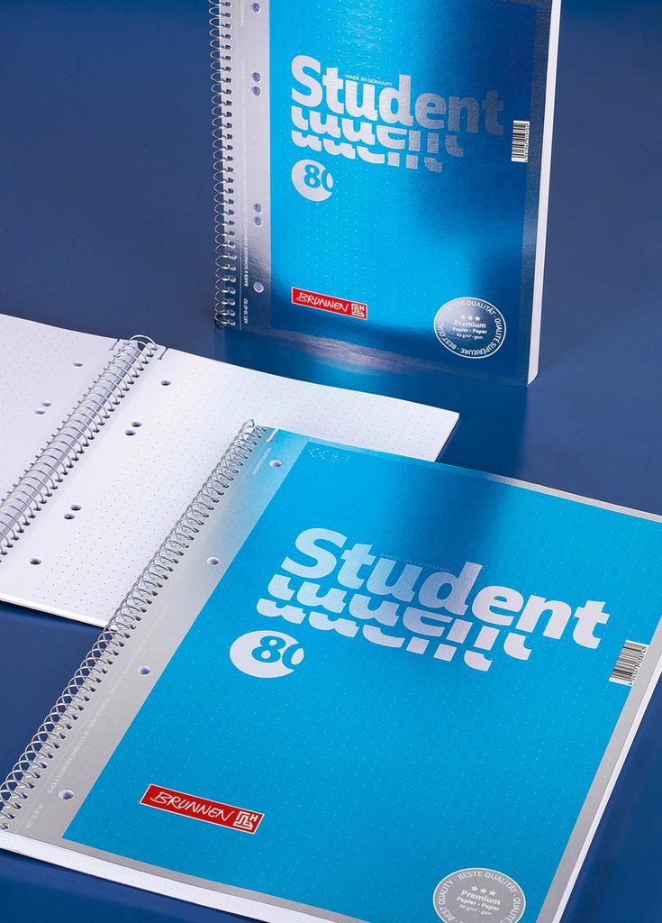 5X BRUNNEN 1067147 Collegeblok Premium Student, A4, 80 Productafbeelding 