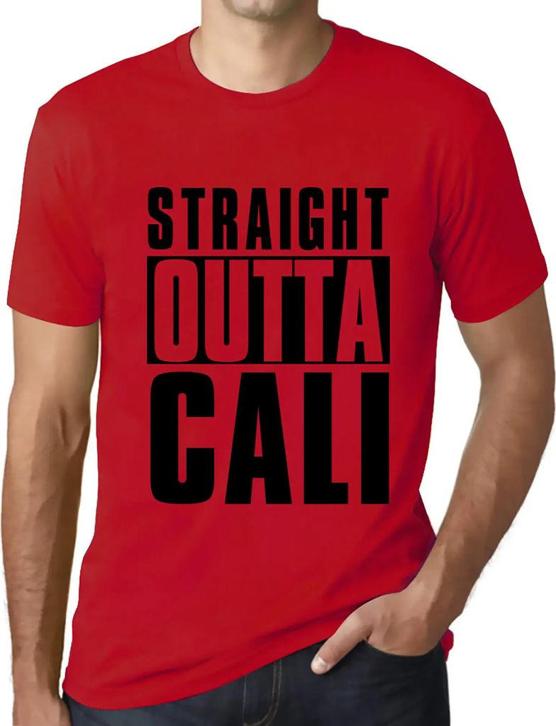Herren Grafik T-Shirt Straight Outta Cali Öko-Verantwortlich Vintage Jahrgang Kurzarm Lustige Druck Geburtstag Geschenk Mann