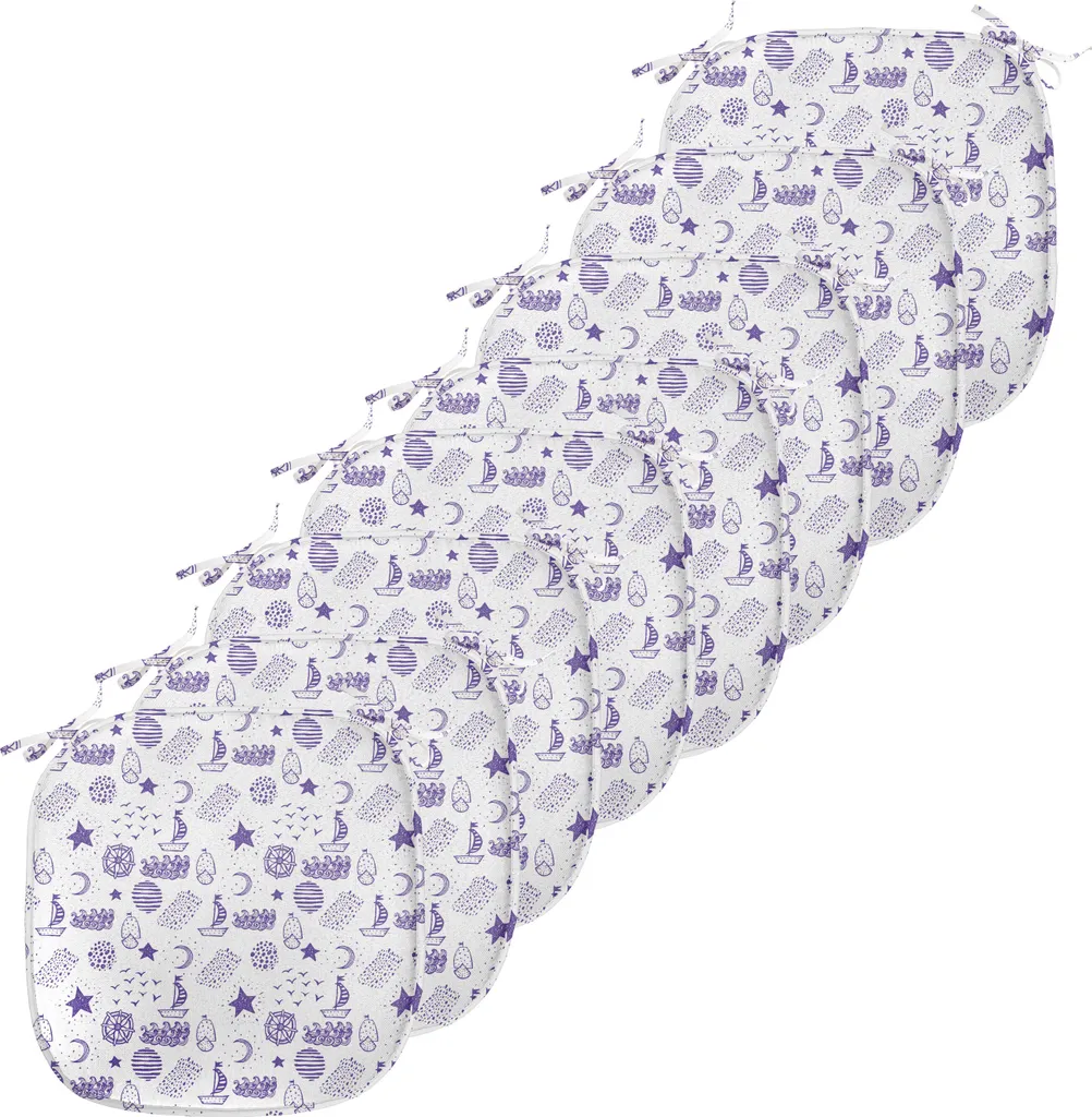 ABAKUHAUS Coussin Nautique Violet 40x40 cm Lot de 8 pour Salle à Manger