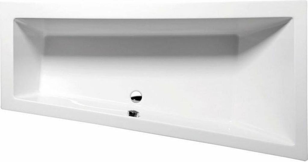 ANDRA R SLIM asymmetrische Badewanne 180x90x45cm, weiss