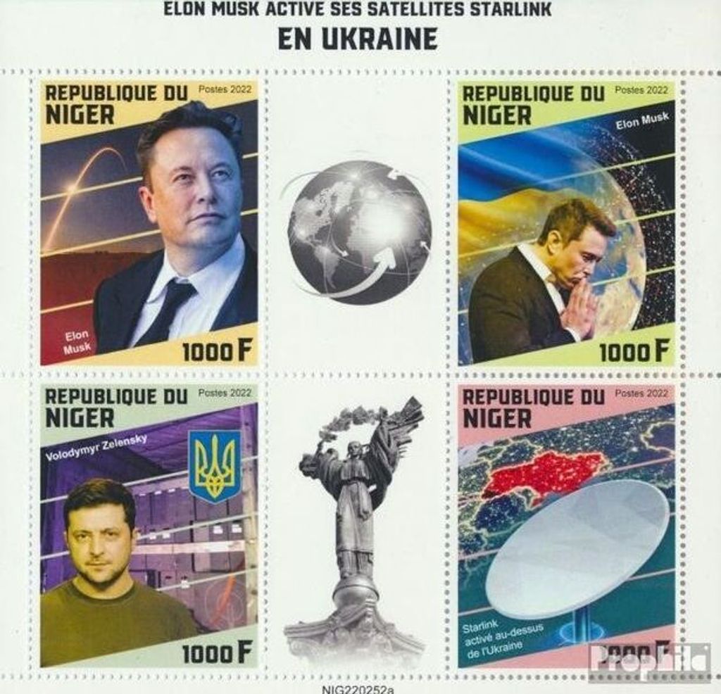 Briefmarken Niger 2022 Mi Kleinbogen postfrisch Elon Musk