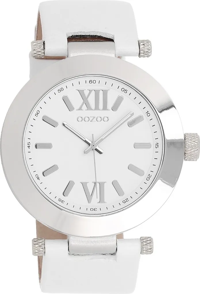 Montre Oozoo Blanche Cuir Vintage Series Homme Quartz Analogique C5755A