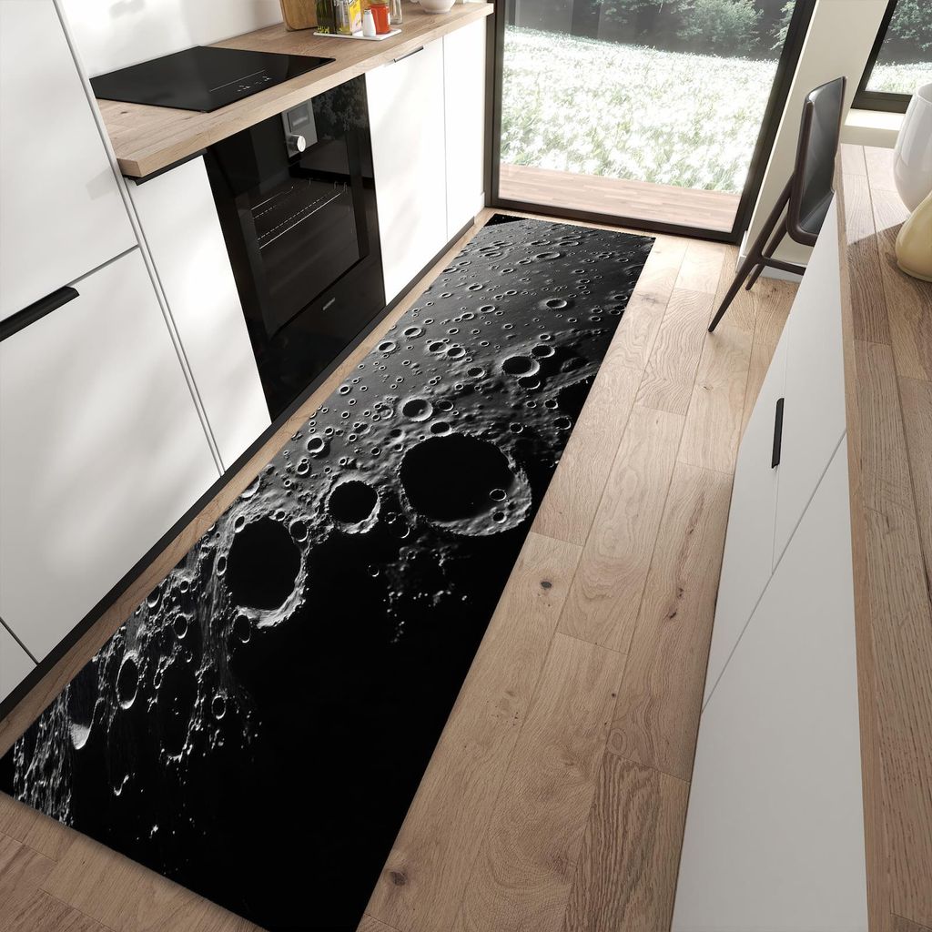 Küchenteppich 80x300cm rutschfest & abwischbar PVC Läufer - Mondoberfläche