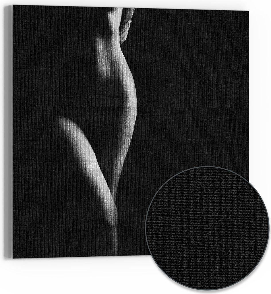 DEQORI Hybrid Leinwand Bild 50x50 cm 'Weibliche Kurven' Wandbild Glas flach modern