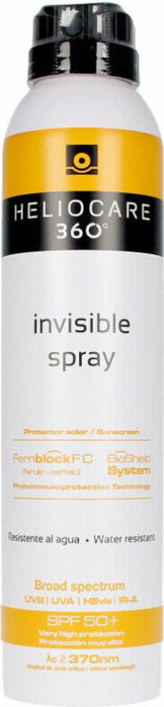 A white spray bottle with yellow and black accents, featuring product branding and information.