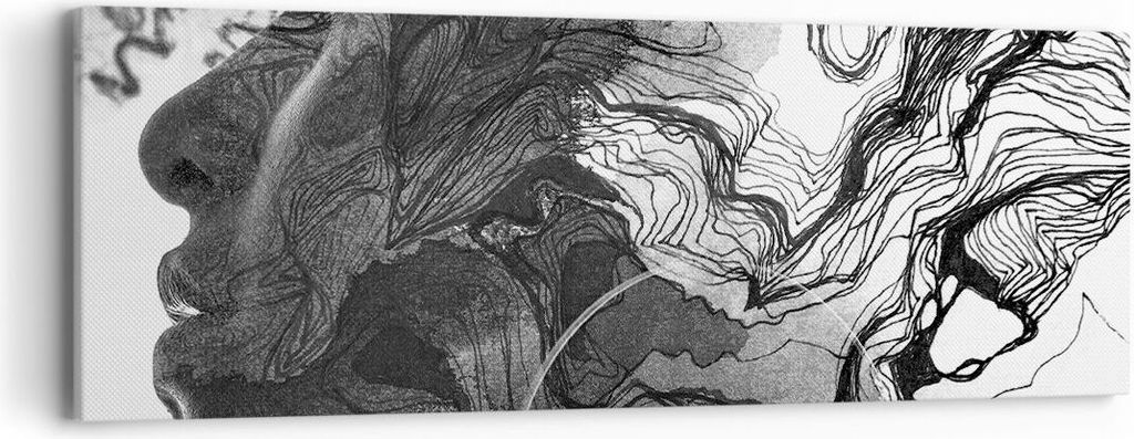 Bild auf Leinwand - Leinwandbild - Einteilig - Frau Linie Kunst. - 90x30cm - Wand Bild - Wanddeko - Wandbilder - Leinwanddruck - Bilder - Wanddekor...