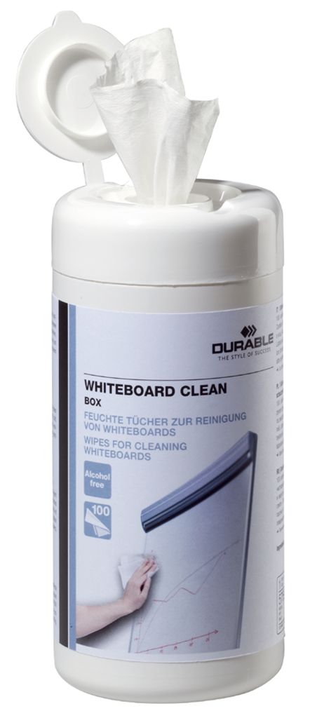 DURABLE Reinigungstücher WHITEBOARD BOX 100, 575902 weiß Produktbild 