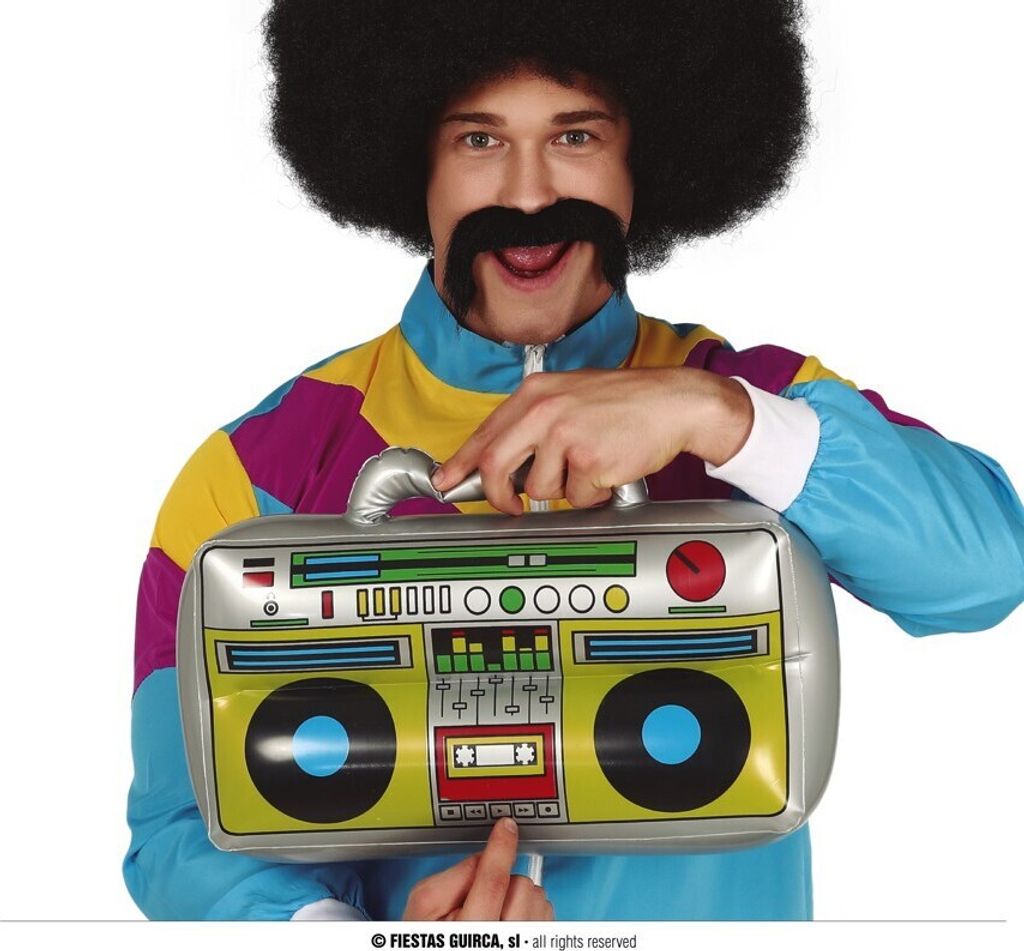 Aufblasbares Radio Disco Kassettenrekorder 80er 40x20cm Produktbild 